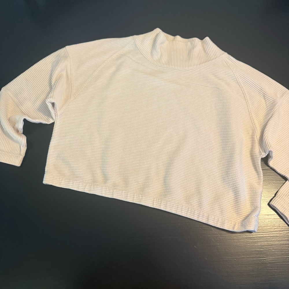 Prana‎ White Ribbed Crop Top
